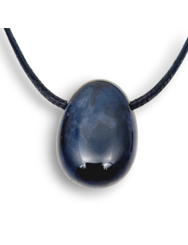 Pendentifs percés travers Agate noire lot x5