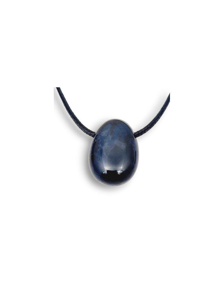 Pendentifs percés travers Agate noire lot x5