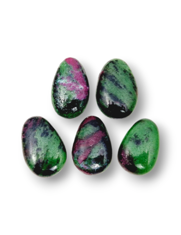 Pendentifs percés travers Rubis Zoïsite lot x5