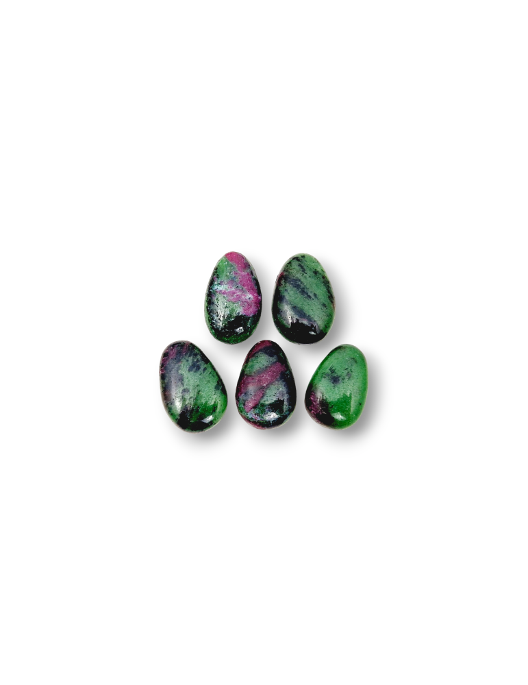 Drilled pendants through Ruby Zoisite lot x5