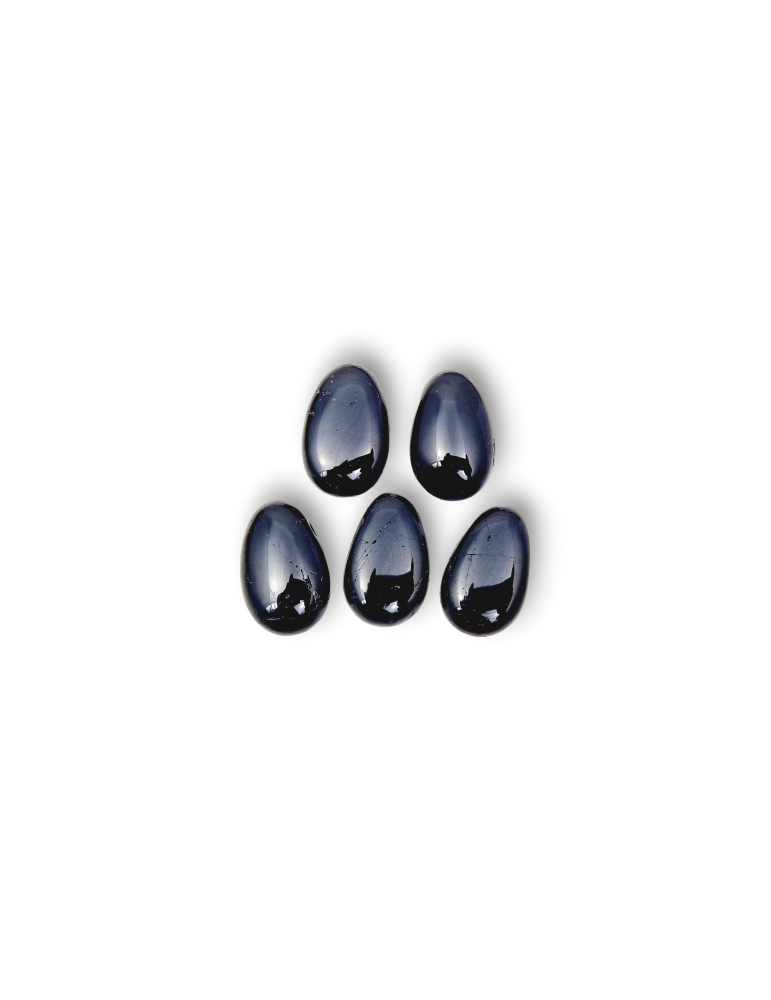 Pendentifs percés travers Tourmaline noire lot x5