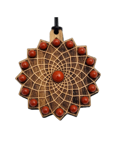 Pendentif en bois Soleil de vie