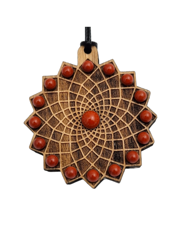 Pendentif en bois Soleil de vie