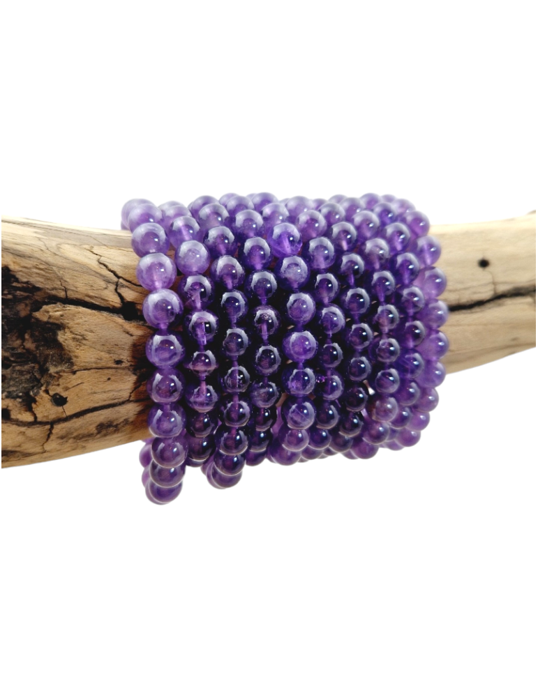 Bracelet améthyste foncée perles AA