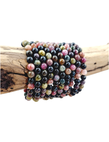 Bracelet tourmaline melon d'eau perles A