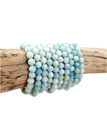 Bracelet Amazonite dépolie perles A