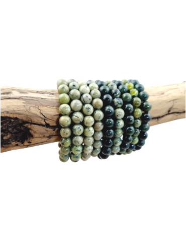 Bracelet jade néphrite perles AA