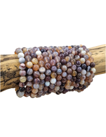 Bracelet agate Botswana perles AA